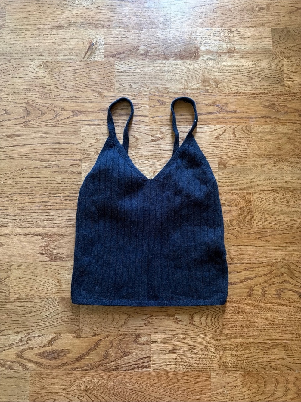Abercrombie Black Ribbed Tank Knit Vest Sweater Cropped Sleeveless S Top Soft V